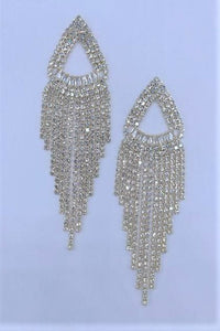 GOLD DANGLING EARRINGS CLEAR STONES ( 2069 GPCL )