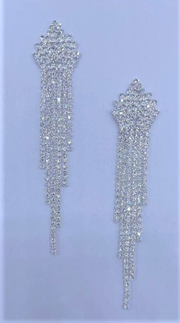 Silver Earrings Clear Stones ( 2071 SPCL )