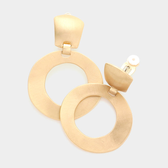 GOLD DANGLING CLIP ON EARRINGS ( 22400 G )