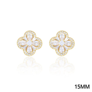 FLORAL CZ STUD EARRINGS ( 5150 G )