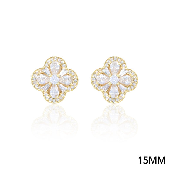 FLORAL CZ STUD EARRINGS ( 5150 G )