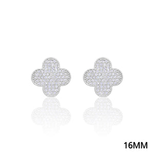 QUATREFOIL PAVE CZ EARRINGS ( 5167 S )