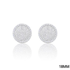 ROUND PAVE CLEAR CZ STONE EARRINGS ( 5170 RH )