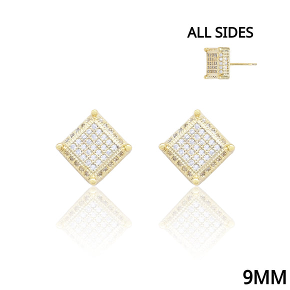 PAVE CZ STUD EARRINGS ( 5179 G )