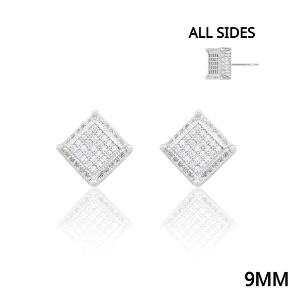 PAVE CZ STUD EARRINGS ( 5179 RH )