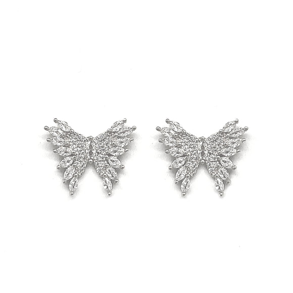 BUTTERFLY CZ HALO STUD EARRINGS ( 5219 RH )