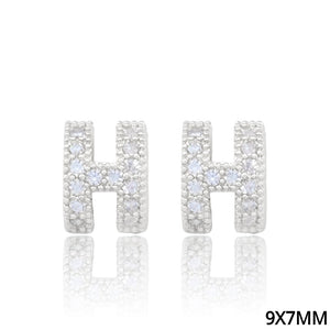 H LETTER STUD EARRINGS ( 5252 RH )