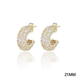 HOOP PAVE CZ EARRINGS ( 5270 G )