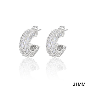 HOOP PAVE CZ EARRINGS ( 5270 RH )