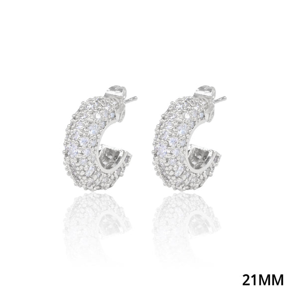 HOOP PAVE CZ EARRINGS ( 5270 RH )