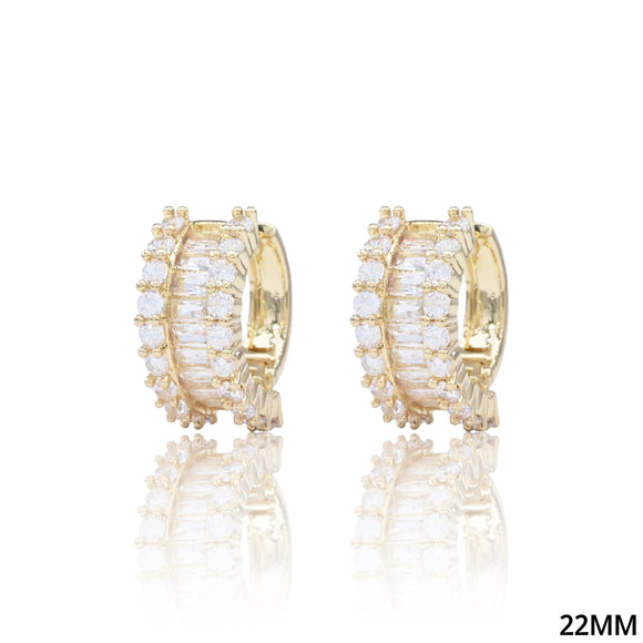 HOOP CZ HALO EARRINGS ( 5271 G )