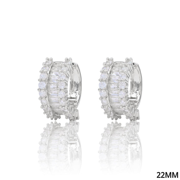 HOOP CZ HALO EARRINGS ( 5271 RH )