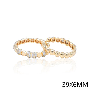 PAVE HOOP EARRINGS CLEAR CZ STONES ( 5294 G )