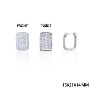 PAVE HOOP EARRINGS CZ STONES ( 5315 RH )