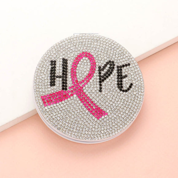 PINK RIBBON HOPE COMPACT MIRROR ( 1691 )