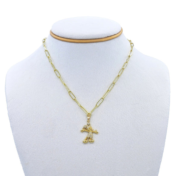 GOLD STAINLESS STEEL MOUSE NECKLACE ( 3362 GCL )