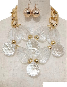 CHUNKY GOLD NECKLACE SET ( 3567 GPCL )