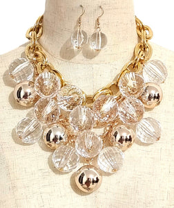 BALL BIB NECKLACE SET ( 3638 GPCL )