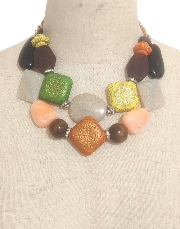 MULTICOLOR NECKLACE SET ( 3705 GPMT )