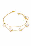 GOLD WHITE QUATREFOIL BRACELET ( 231 GWH )