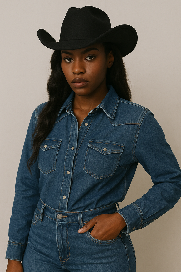 BLACK COWBOY HAT ( 0695 BK )