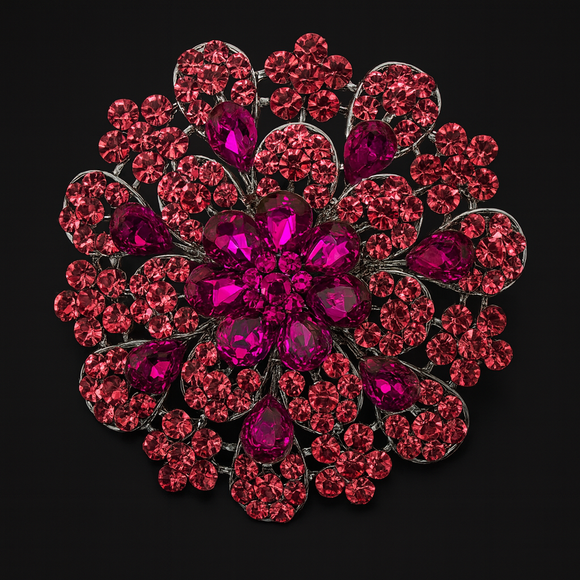 SILVER FUCHSIA FLOWER BROOCH ( 06417 SFU )