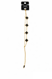 GOLD BLACK QUATREFOIL BRACELET ( 231 GJT )