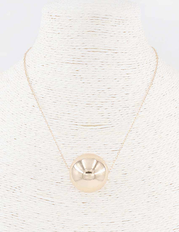 GOLD NECKLACE GOLD BALL PENDANT ( 7128 GD )