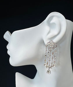 SILVER EARRINGS CLEAR STONES ( 2672 3CL )