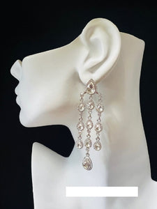 SILVER EARRINGS CLEAR STONES ( 2751 3CL )