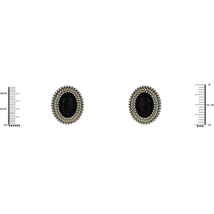 SILVER GOLD BLACK CLIP ON EARRINGS ( 4258 BK )