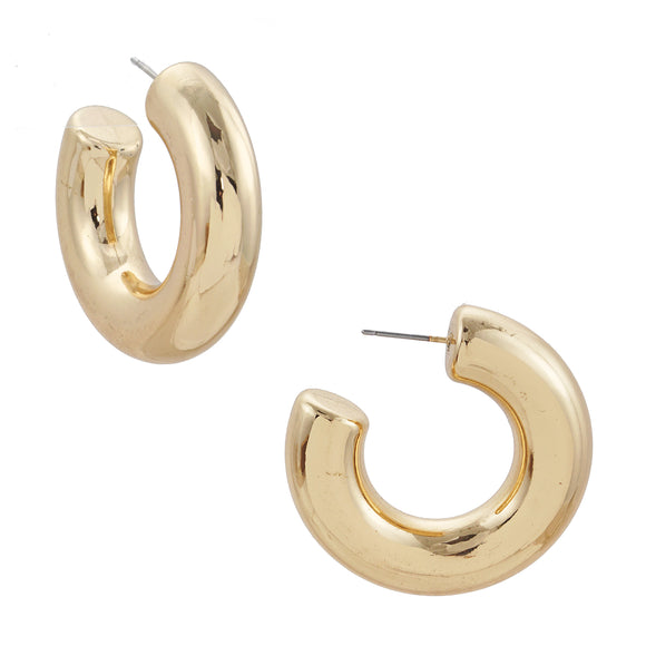 THICK GOLD HOOP EARRINGS ( 4716 GD )