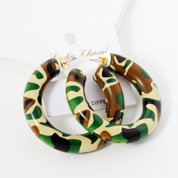 CAMOUFLAGE HOOP EARRINGS ( 4717 CAM )