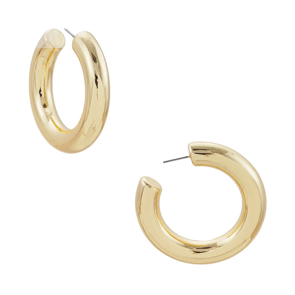 THICK GOLD HOOP EARRING ( 4717 GD )