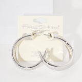 SILVER HOOP EARRINGS ( 4784 R )
