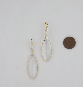 GOLD CLEAR STONE EARRINGS ( 5668 C )