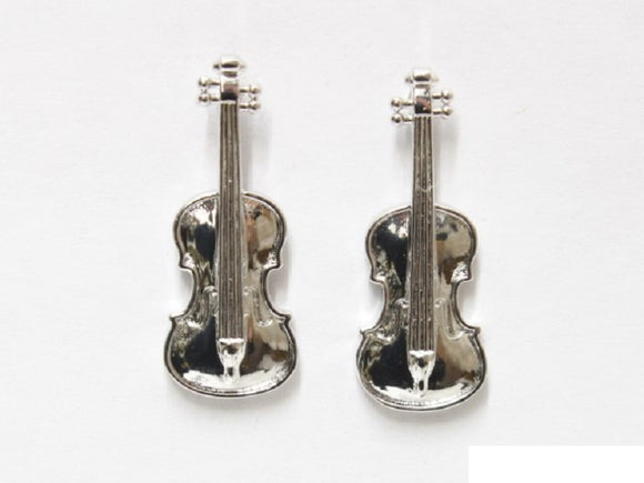 SILVER VIOLIN EARRINGS ( 6786 RDCRY )