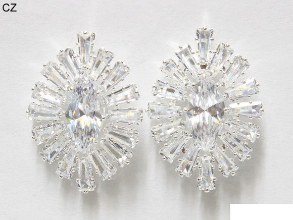 SILVER CZ EARRINGS ( 6851 SCRY )