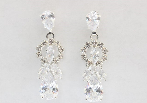 Silver CZ Earrings ( 6868 SCRY )