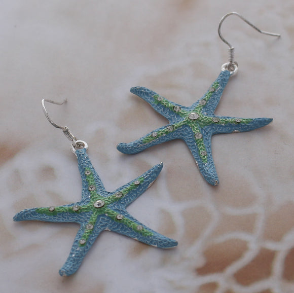 TURQUOISE STARFISH EARRINGS ( 72527 TQMI )