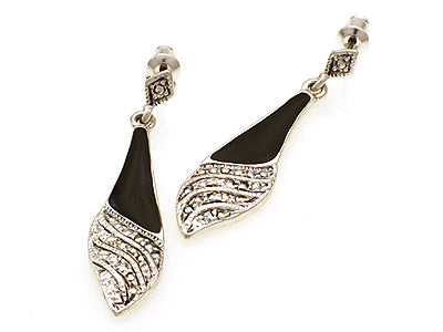 DANGLING BLACK FILIGREE EARRINGS ( 79181 S )