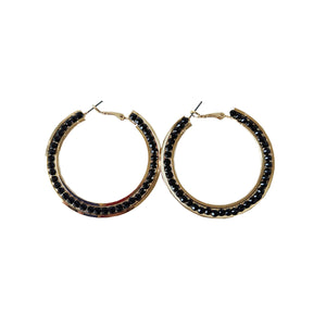 GOLD BLACK ACRYLIC EARRINGS ( 0841 GDBK )