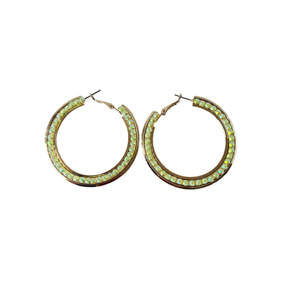 GOLD GREEN ACRYLIC EARRINGS ( 0841 GDGL )