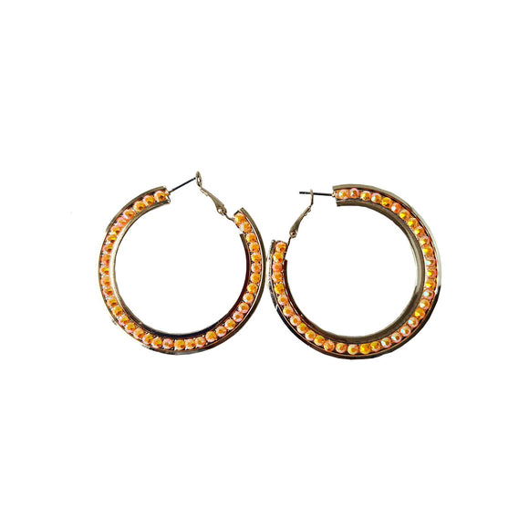 GOLD ORANGE ACRYLIC EARRINGS ( 0841 GDOR )