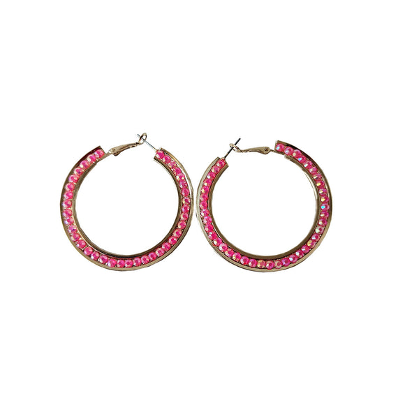 GOLD PINK AB ACRYLIC EARRINGS ( 0841 GDPK )