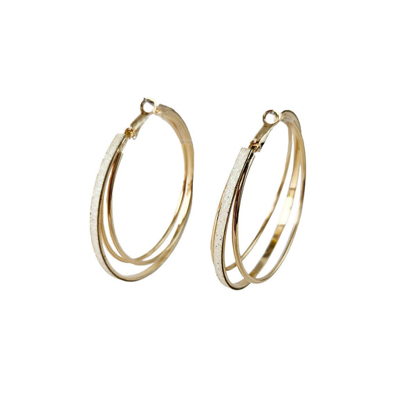 GOLD HOOP EARRINGS ( 0870 GDWH )