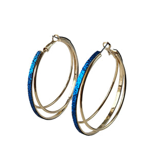 LARGE GOLD HOOP EARRINGS ( 0871 GDBL )