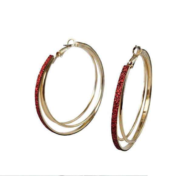 LARGE GOLD HOOP EARRINGS ( 0871 GDRE )