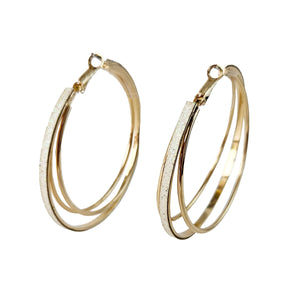 LARGE GOLD HOOP EARRINGS ( 0871 GDWH )