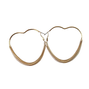 GOLD HEART HOOP EARRINGS ( 0879 GDXX )